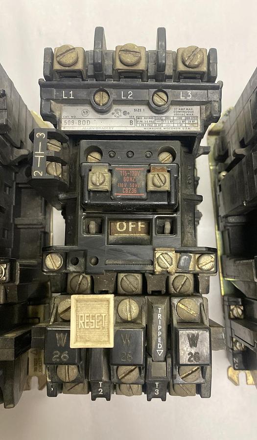 Used Allen-Bradley,509-BOD,Starter Size 1 27A 600V Lot Of 3