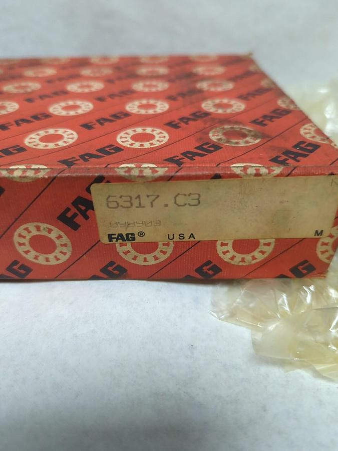 FAG,6317.C3,DEEP GROOVE BALL BEARING 80 X 170 X 39 MM NOS