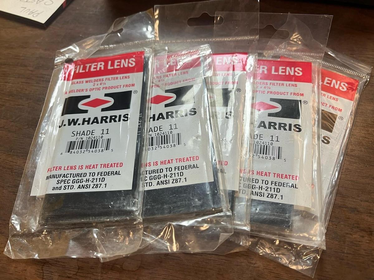 JW HARRIS,1024110,FILTER LENS 2"X4-1/4" SHADE 11 HEAT TREATED LOT OF 5