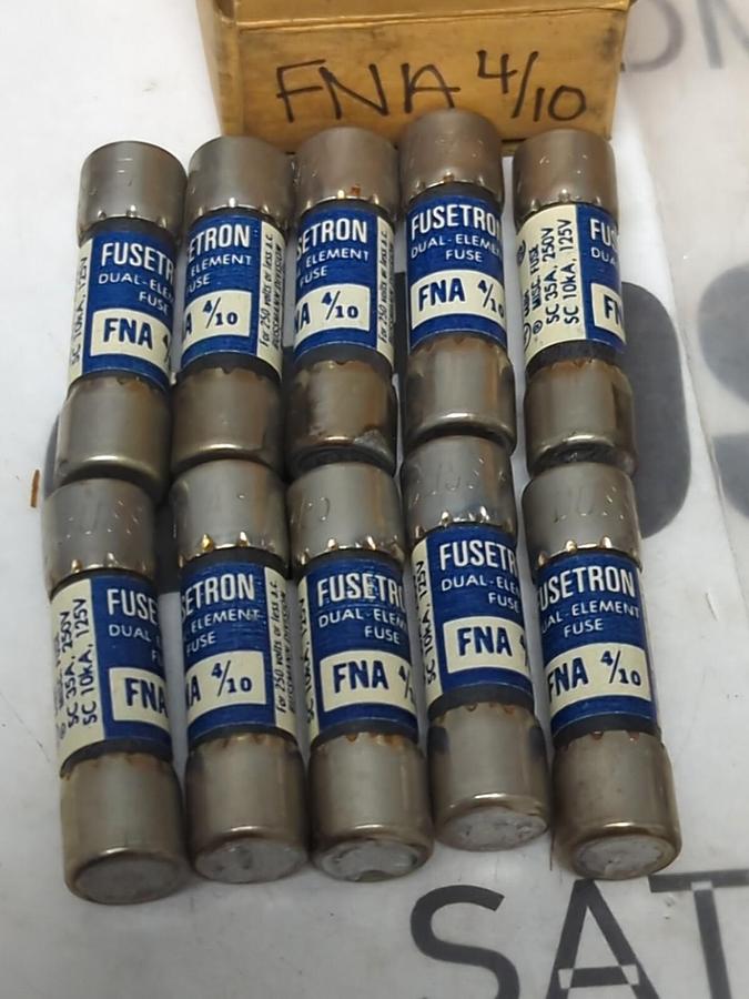 COOPER BUSSMANN,FNA-4/10,FUSETRON 4/10 AMP FUSE LOT OF 23 NOS