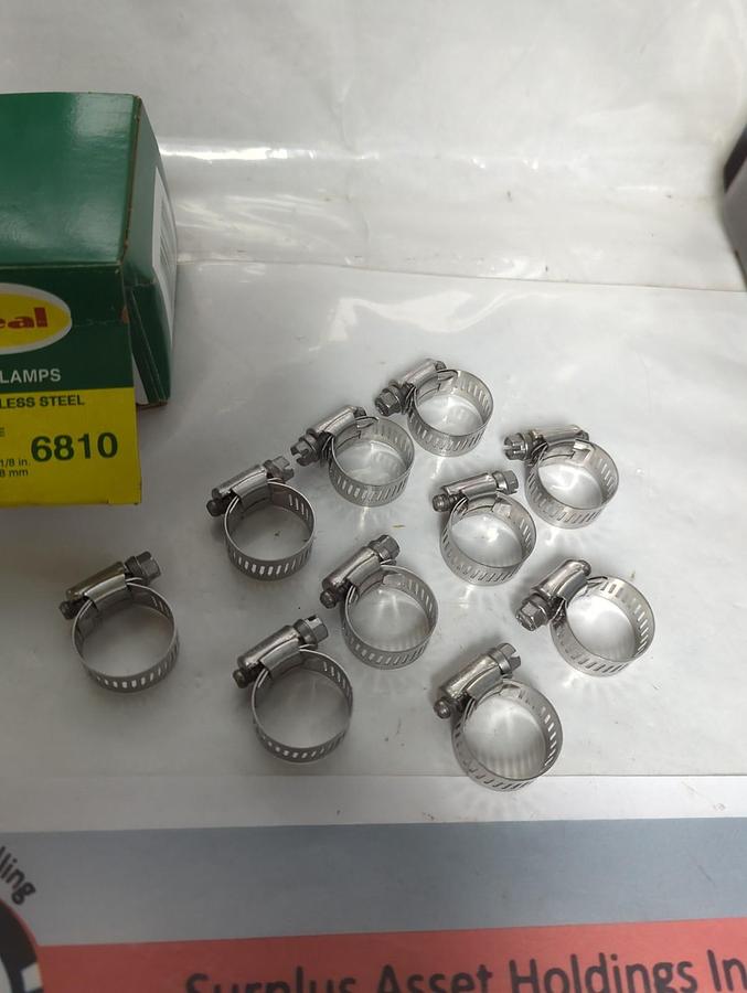 IDEAL,6810,STAINLESS STEEL HOSE CLAMP 1/2-1-1/8 INCHES BOX OF 10 NOS