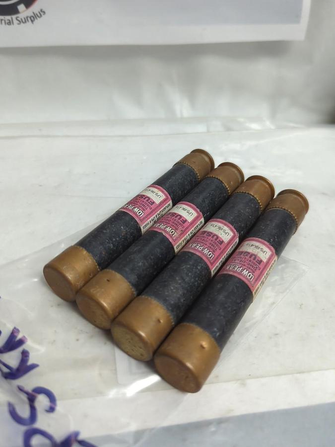 Used COOPER BUSSMANN,LPS-RK-4-1/2,LOW-PEAK 4-1/2 AMP FUSE LOT OF 4 PRE-OWNED