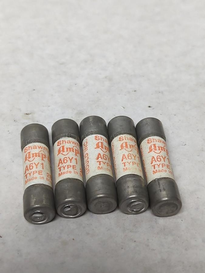 Used GOULD SHAWMUT,A6Y1,TYPE 2B FUSE 1 AMP LOT OF 5 PRE-OWNED