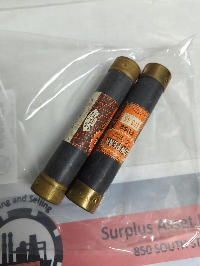 Used COOPER BUSSMANN,LPS-45,LOW-PEAK 45 AMP FUSE LOT OF 2 PRE-OWNED