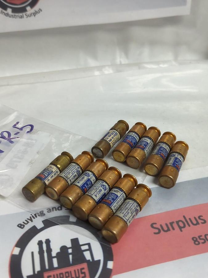 Used COOPER BUSSMANN,FRN-R-5,FUSETRON 5 AMP FUSE LOT OF 11 PRE-OWNED