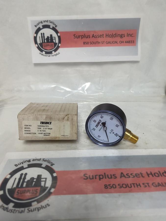 TRERICE,760B,PRESSURE GAUGE 0-60PSI 1/4 NPT LM NOS