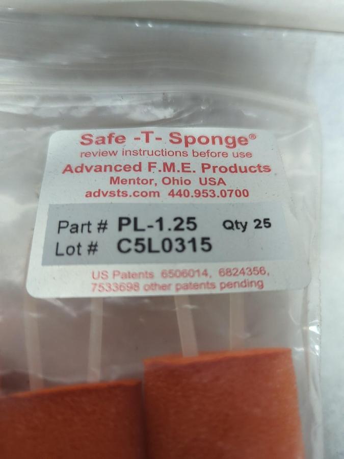 ADVANCED F.M.E.,PL-1.25,SAFETY SPONGE PACK OF 25 NOS