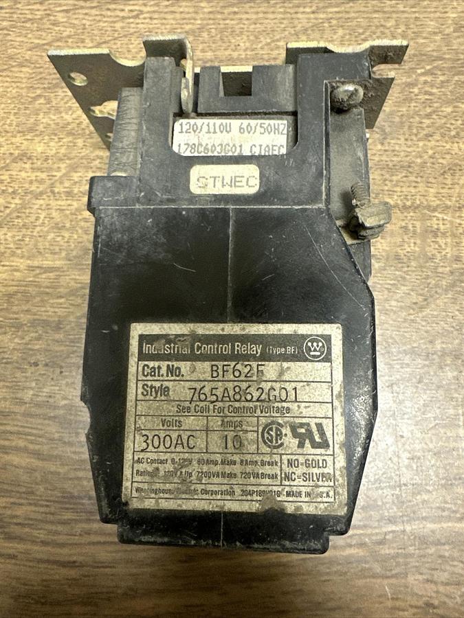 Used Westinghouse,BF62F,Industrial Control Relay
