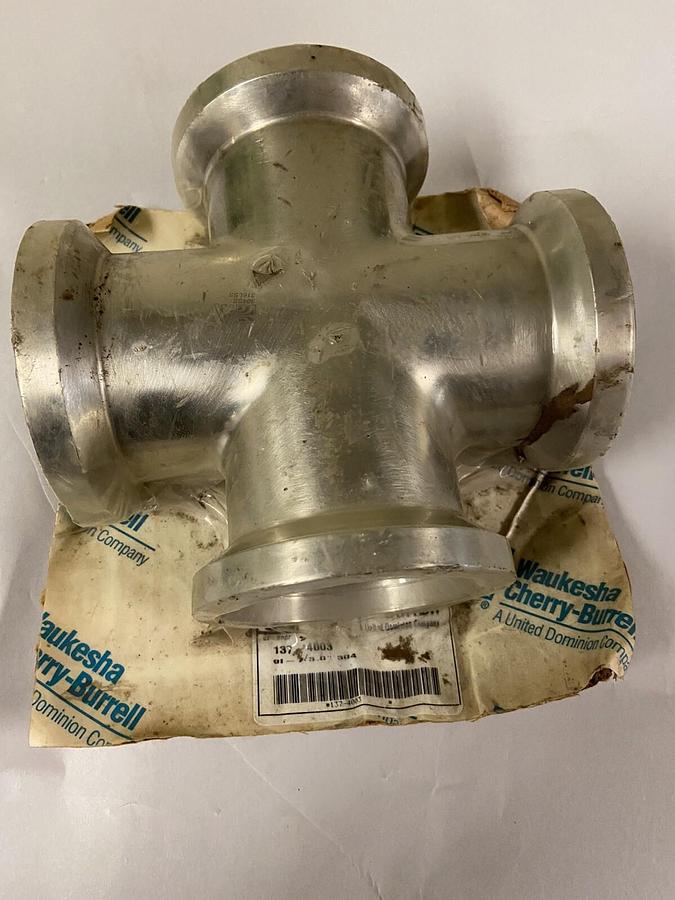 Waukesha Cherry Burrell,137-4003 304SS,3" Cross Fitting
