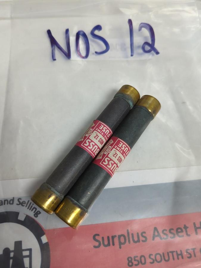Used COOPER BUSSMANN,NOS 12,ONE-TIME 12 AMP FUSE LOT OF 2 PRE-OWNED