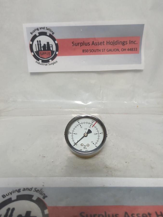 Used GEGA,0-2.5,GAUGE 0-2.5 BAR/0-.25 MPa 2-1/2 IN FACE PRE-OWNED
