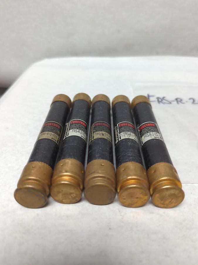 Used COOPER BUSSMANN,FRS-R-2-1/2,FUSETEON 2-1/2 AMP FUSE LOT OF 5 PRE-OWNED
