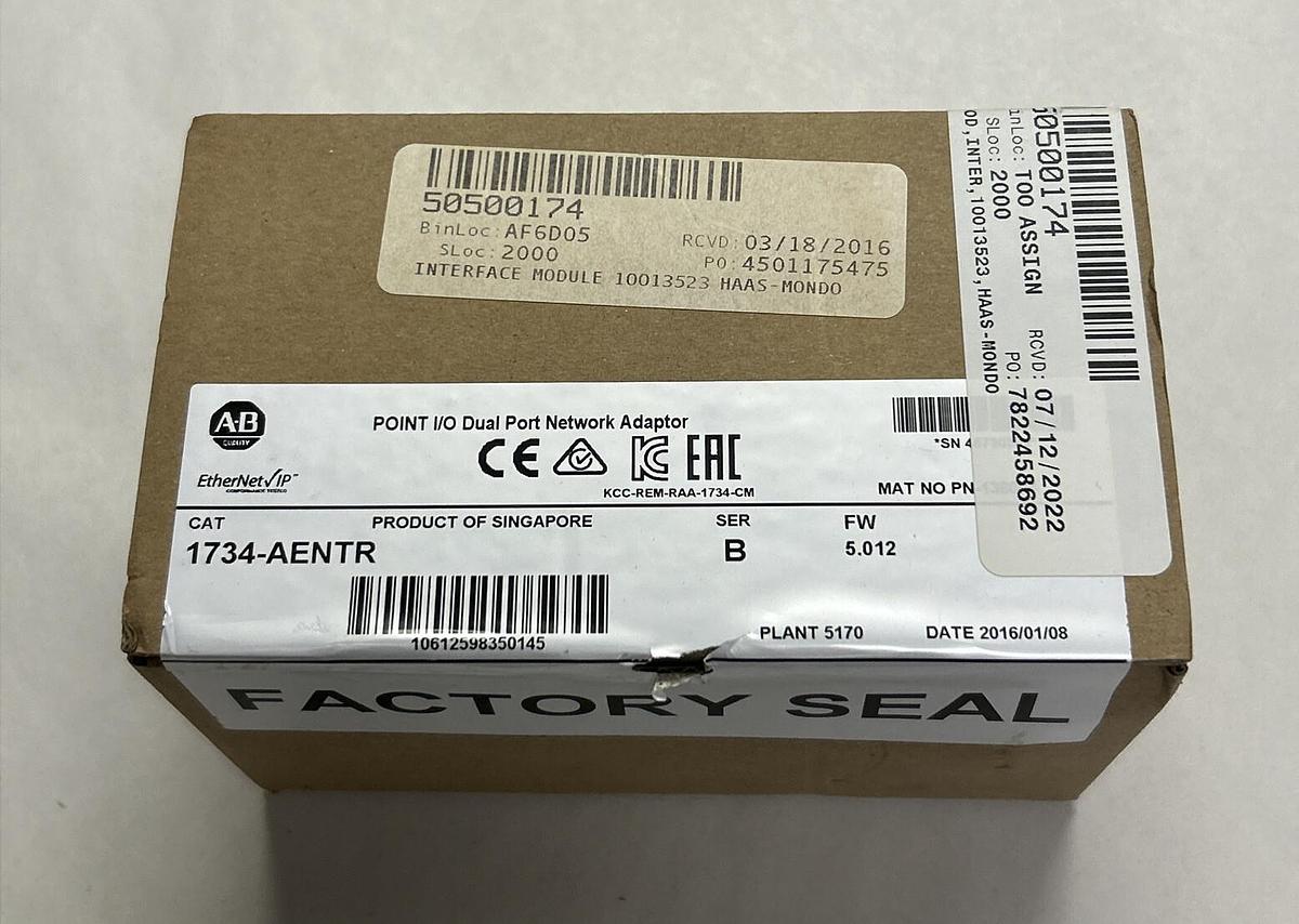 Used ALLEN BRADLEY,1734-AENTR,SER B FW 5.012 POINT I/O DUAL PORT NETWORK ADAPTOR NEW