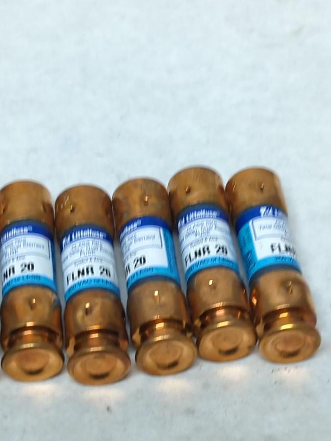 LITTELFUSE,FLNR 20,TIME-DELAY 20 AMP FUSE LOT OF 6 NOS