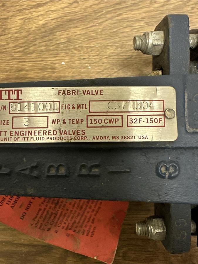 Fabri-Valve,C37R304,3" Gate Valve NO Handle