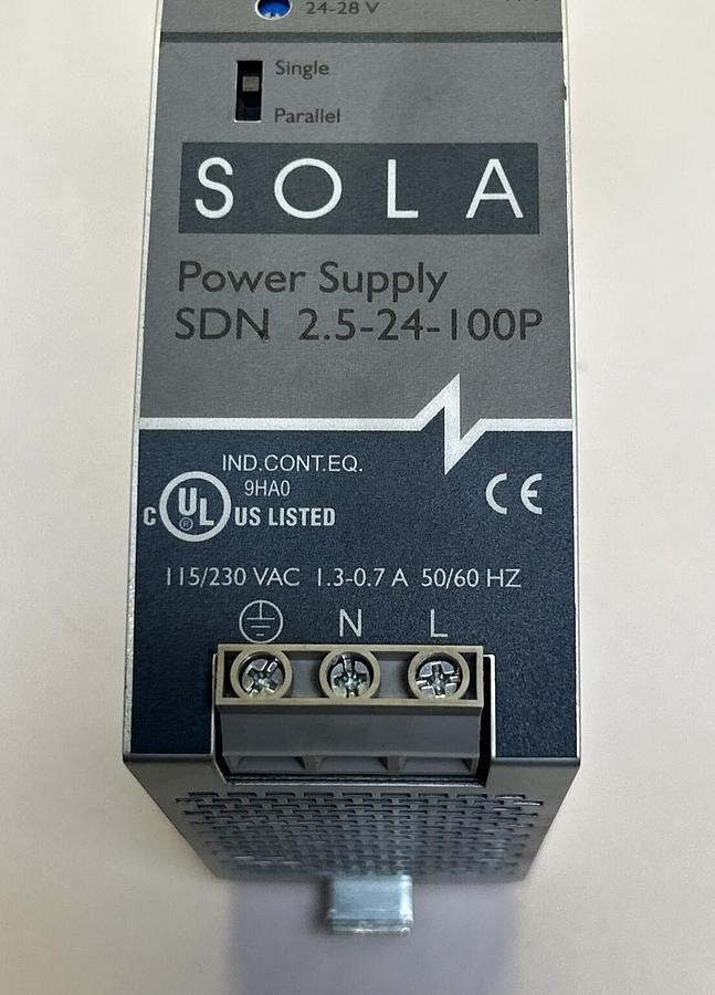 Used EMERSON SOLA HD,SDN2.5-24-100P,POWER SUPPLY 2.5 AMP 24 VDC