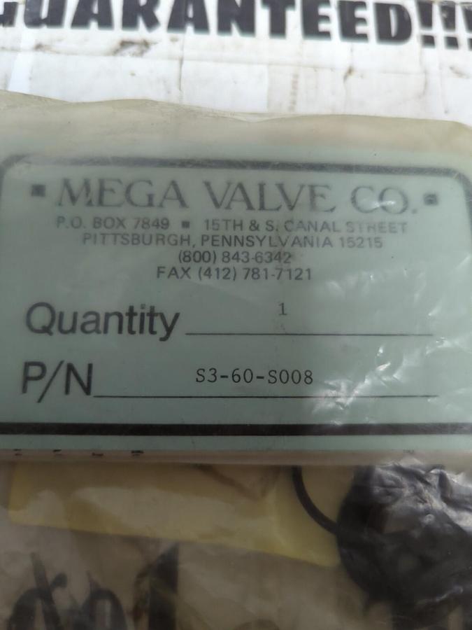 MEGA VALVE CO.,S3-60-S008,REPAIR KIT NEW