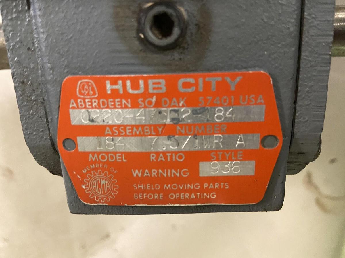 Used Hub City,0220-47552-184,Gearr Speed Reducer Model 184 Ratio 7.5 Style WR-A
