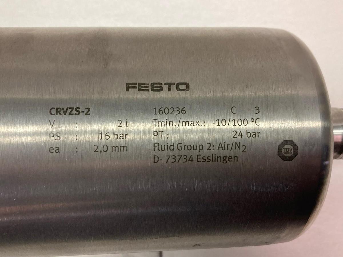 Used Festo,CRVZS-2 160236,Stainless Steel Air Resevoir
