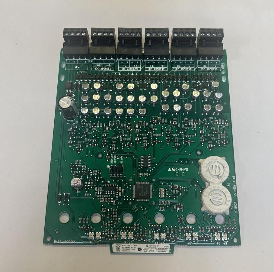 Used NOTIFIER,XP10-M,ADDRESSABLE FIRE ALARM MONITOR BOARD