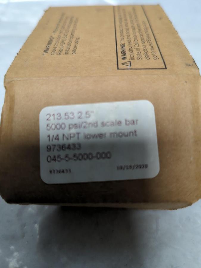 RITTER,9736433,GAUGE 2-1/2 IN FACE 1/4 IN NPT BOTTOM CONNECTION 5000PSI NOS