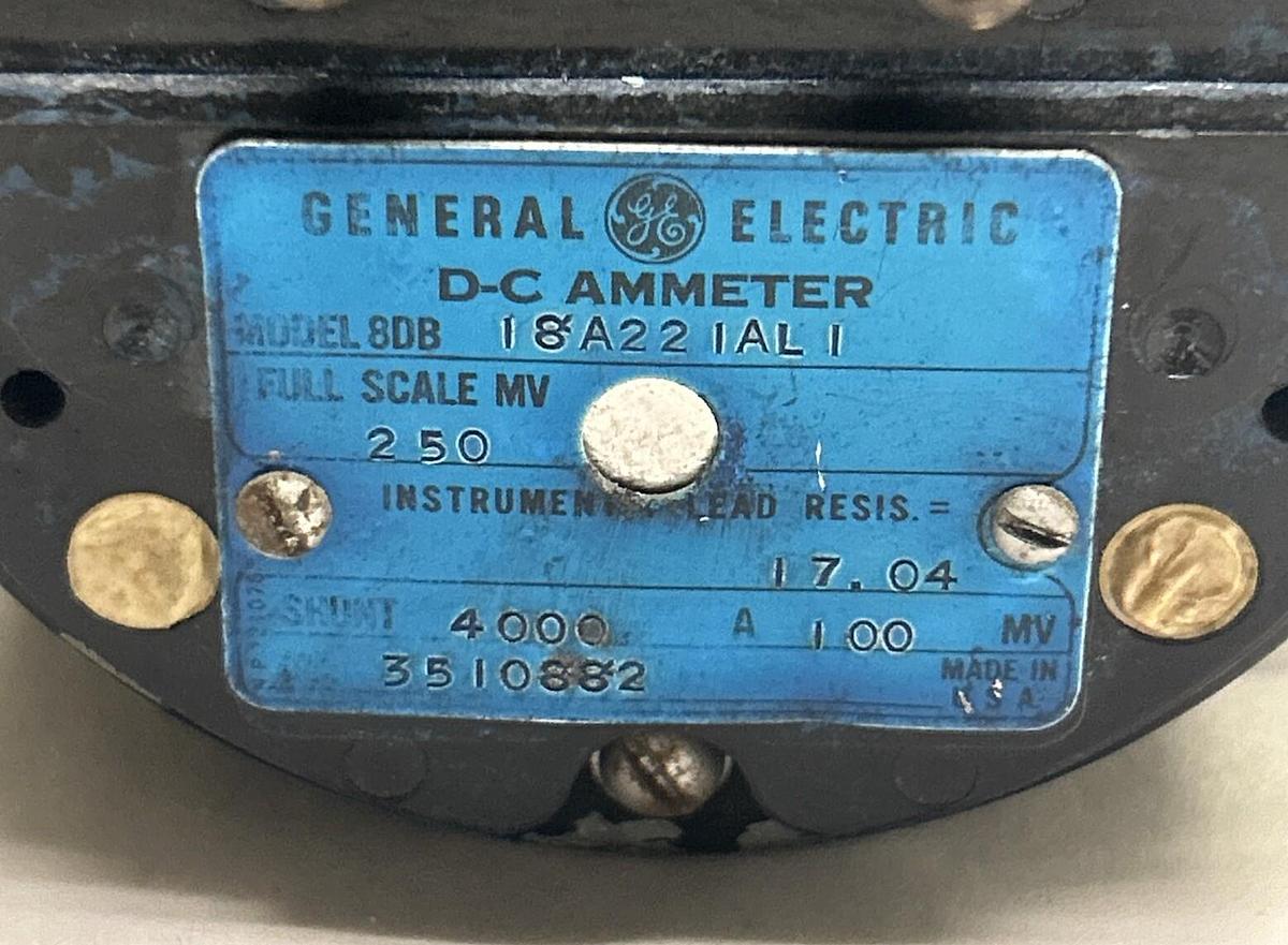 Used GENERAL ELECTRIC,8DBI8A22IALI,D-C AMMETER