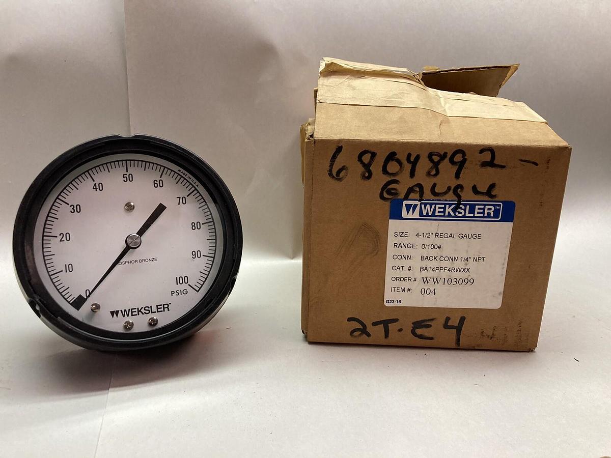 Weksler,BA14PPH4LWXX,4 1/2'' Regal Gauge