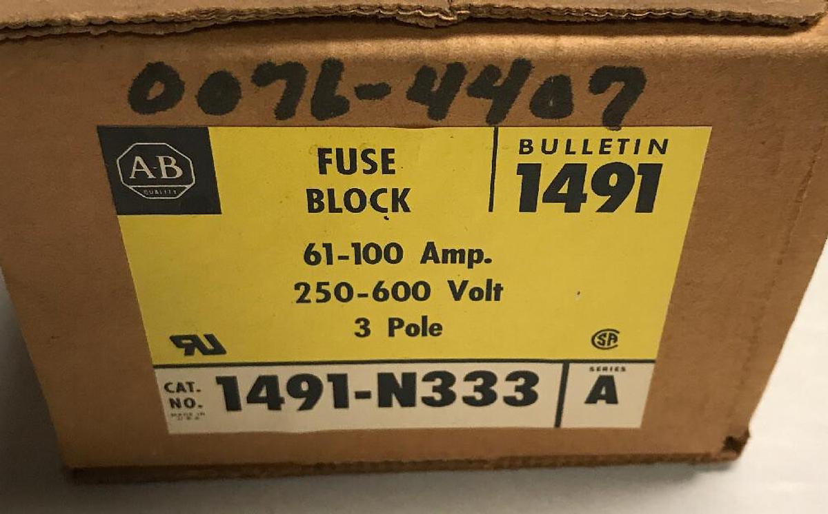 Allen Bradley,1491-N333,Fuse Block Lot of 3