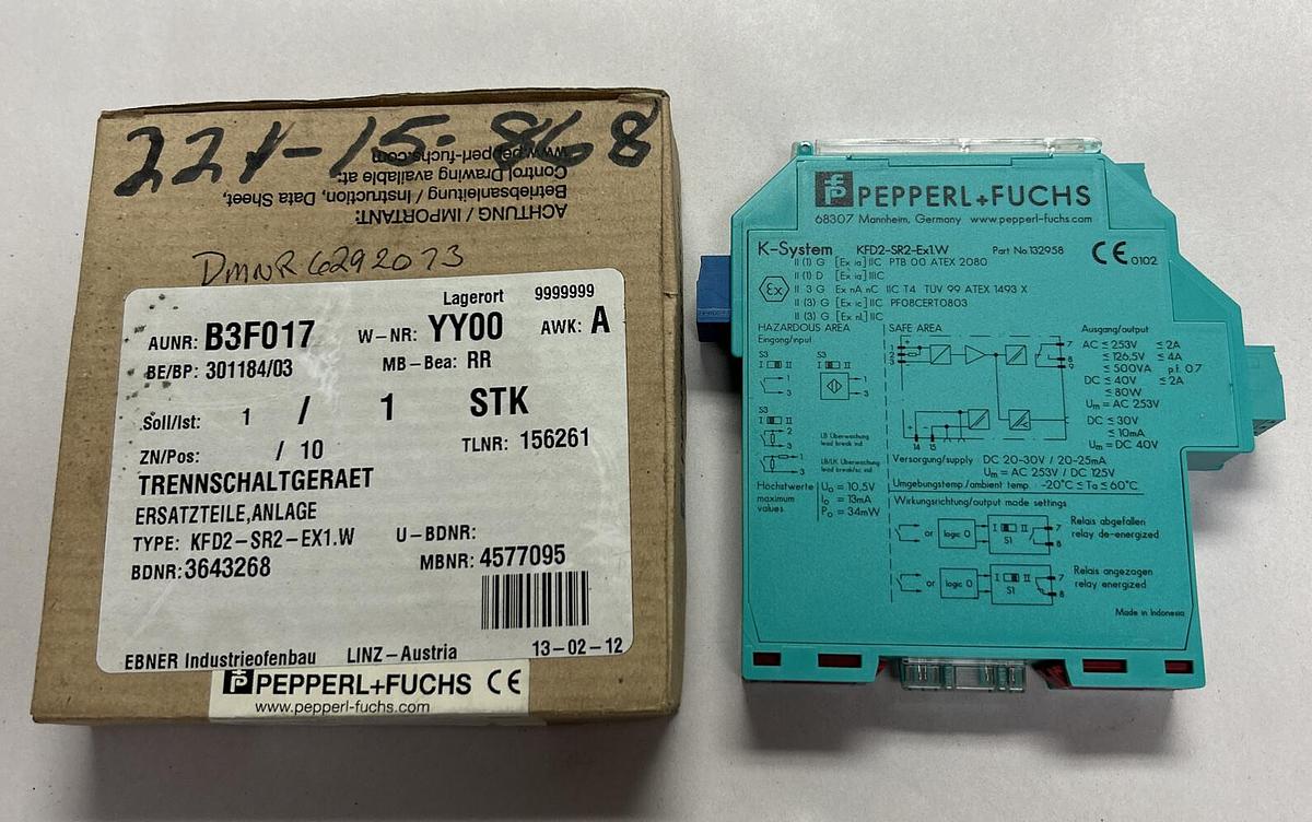 Used PEPPERL & FUCHS,KFD2-SR2-EX1.W,SWITCH AMPLIFIER NEW