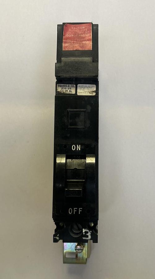 Used SQUARE D,FA-160-20-B,CIRCUIT BREAKER 20A 277V 1P