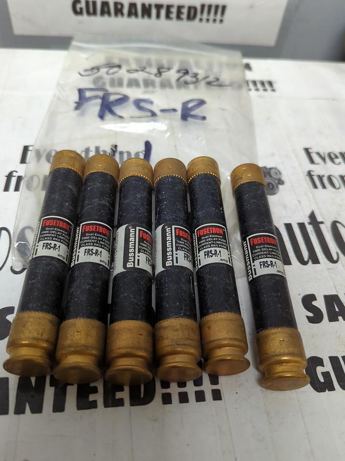 COOPER BUSSMANN,FRS-R-1,FUSETRON 1 AMP FUSES LOT OF 6 NOS