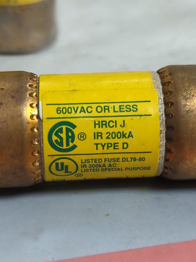 Used COOPER BUSSMANN,LPJ-50SP,LOW-PEAK FUSE 50 AMP LOT OF 5 PRE-OWNED