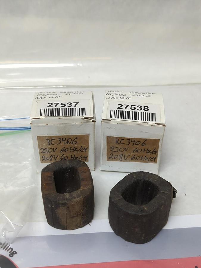 Used ALLEN BRADLEY,RC3406,SIZE 0 COIL 220V PRE-OWNED LOT OF 2