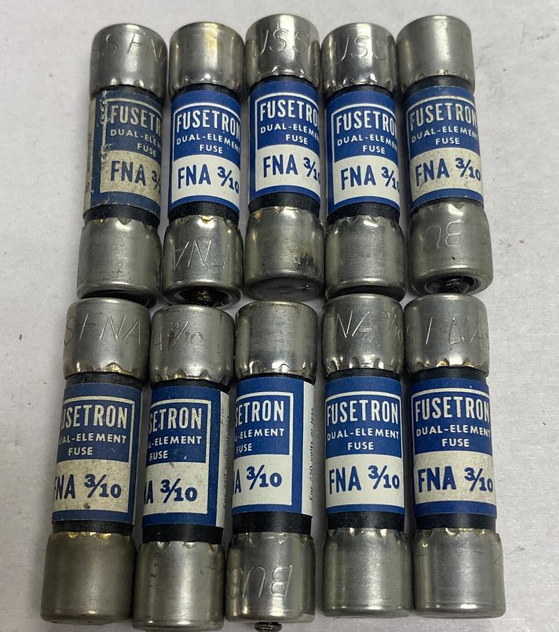 COOPER BUSSMANN,FNA 3/10,Fusetron Fuse Lot Of 10 New In Box
