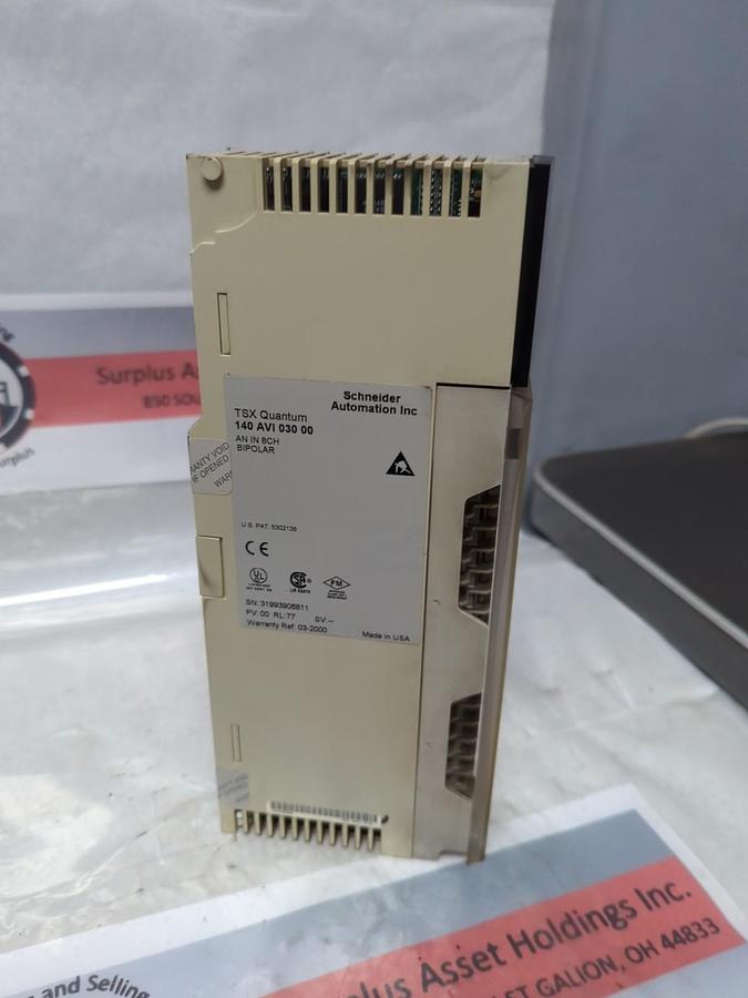 Used SCHNEIDER AUTOMATION,140 AVI 030 00,TSX QUANTUM AN IN 8CH BIPOLAR MODULE USED