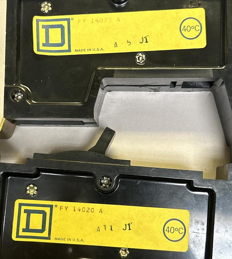 SQUARE D,FY14020,I-LINE CIRCUIT BREAKER 20A 277V 1P LOT OF 2 NOS
