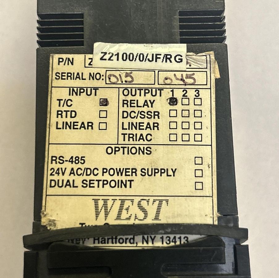 Used WEST,Z2100/0/JF/RG,TEMPERATURE CONTROLLER