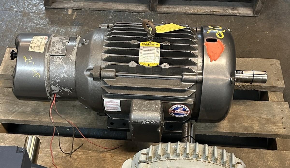 Used BALDOR,BM2334T,BRAKE MOTOR 20HP 230/460V 1760RPM 3PH 256T FR 108708100GQF BRAKE