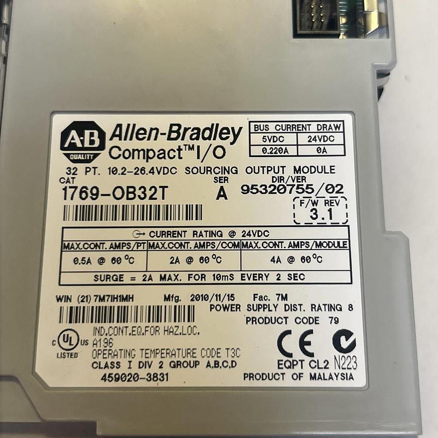 Used ALLEN BRADLEY,1769-OB32T,OUTPUT MODULE