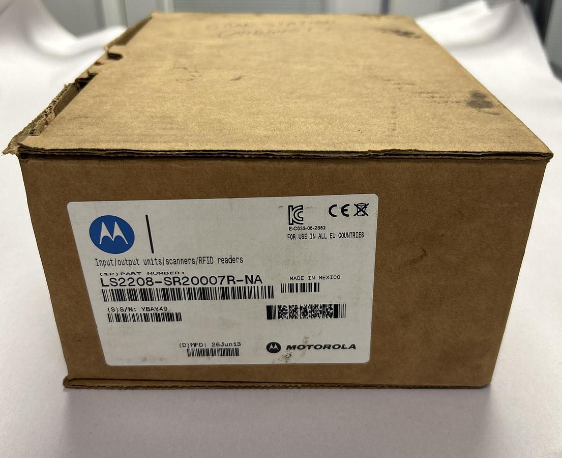 Used MOTOROLA,LS2208-SR20007R-NA,BARCODE SCANNER NEW