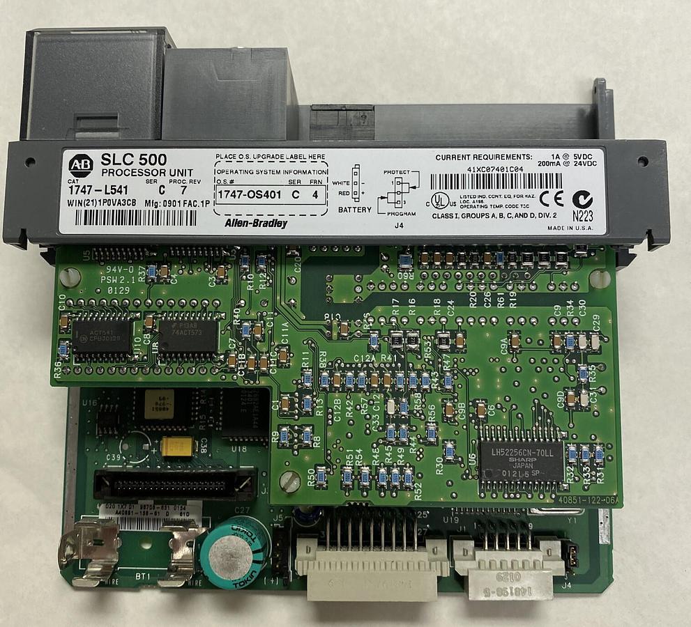 Used ALLEN BRADLEY,1747-L541,SER C PROC. REV 7 PROCESSOR UNIT 1747-OS401 SER C FRN 4