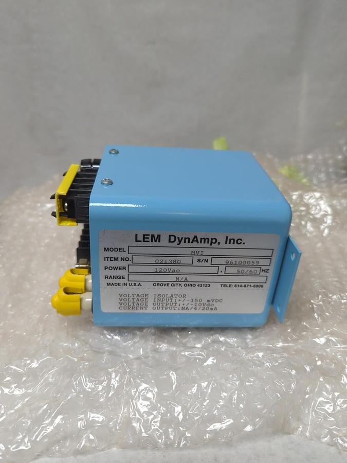 LEM DYNAMP,021380,MODEL MVI VOLTAGE ISOLATOR 120VAC 50/60HZ MISSING BOX