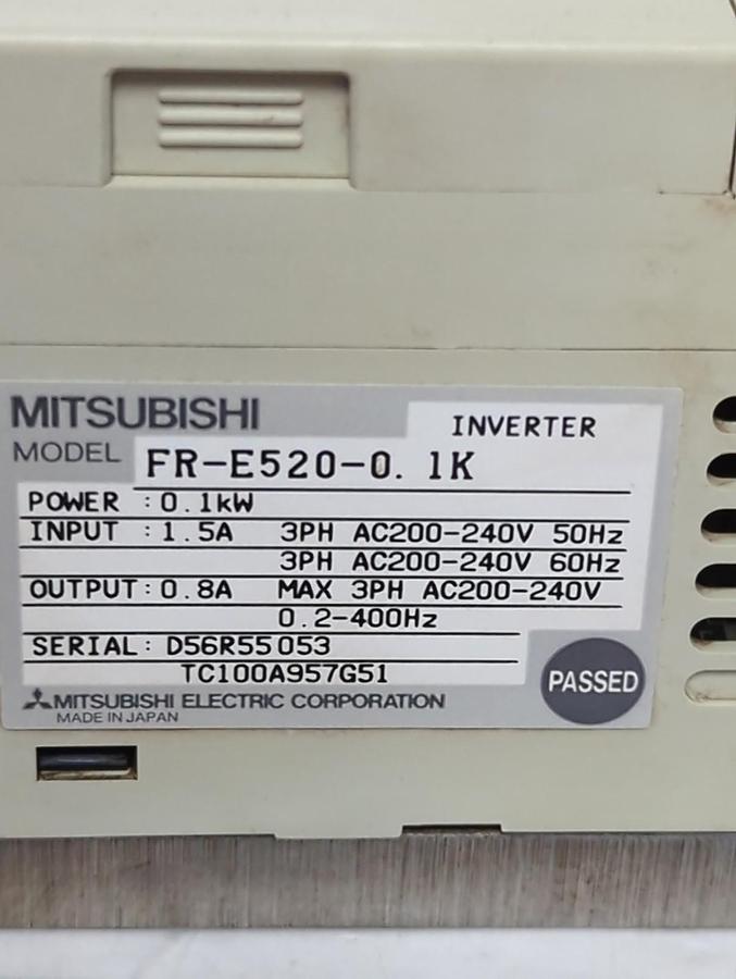 Used MITSUBISHI,FR-E520-0.1K,FREQROL-E500 INVERTER DRIVE PRE-OWNED
