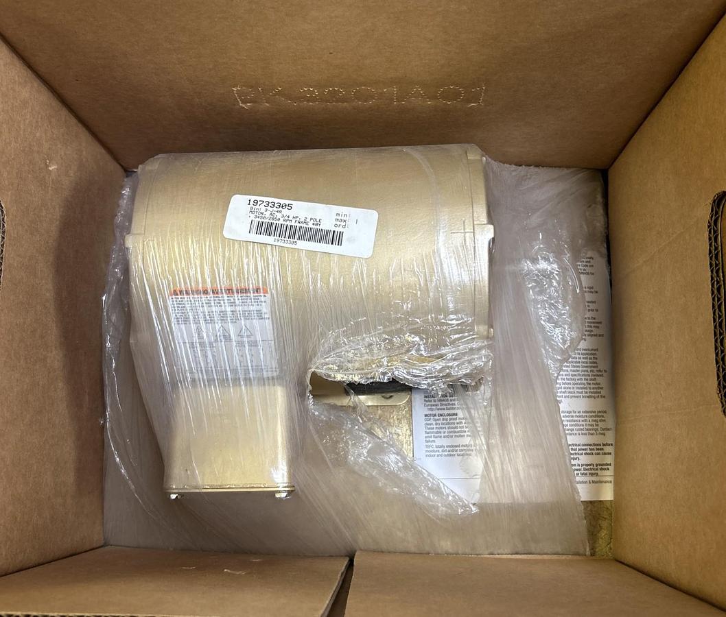 BALDOR,EM30012,MOTOR 3/4HP 3450RPM 230/460V 3PH 48 FRAME NEW