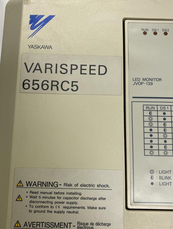 Used Yaskawa,656RC5,Varispeed Model CIMR-R5A2011