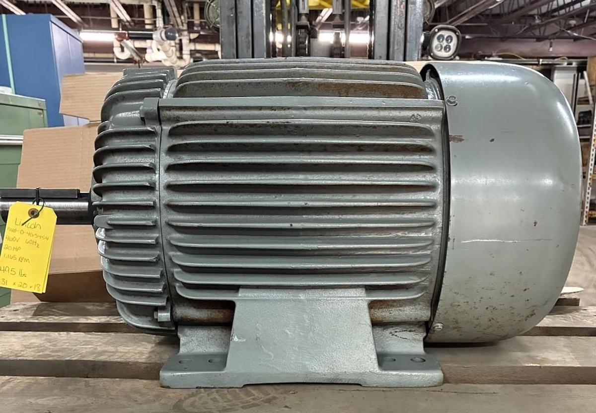 Used Lincoln,D-4G5454,AC MOTOR 20HP 1165RPM 460V 3PH 326U