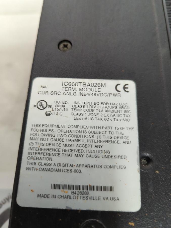 Used GE FANUC,IC660BBA026,GENIUS BLOCK CURENT SOURCE ANALOG INPUT MODULE PRE-OWNED