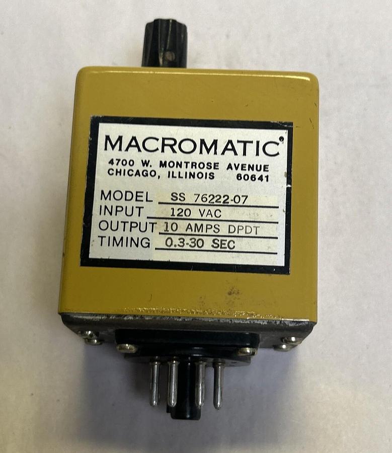 Used MACROMATIC,SS76222-07,TIMER 0.3-30 SEC