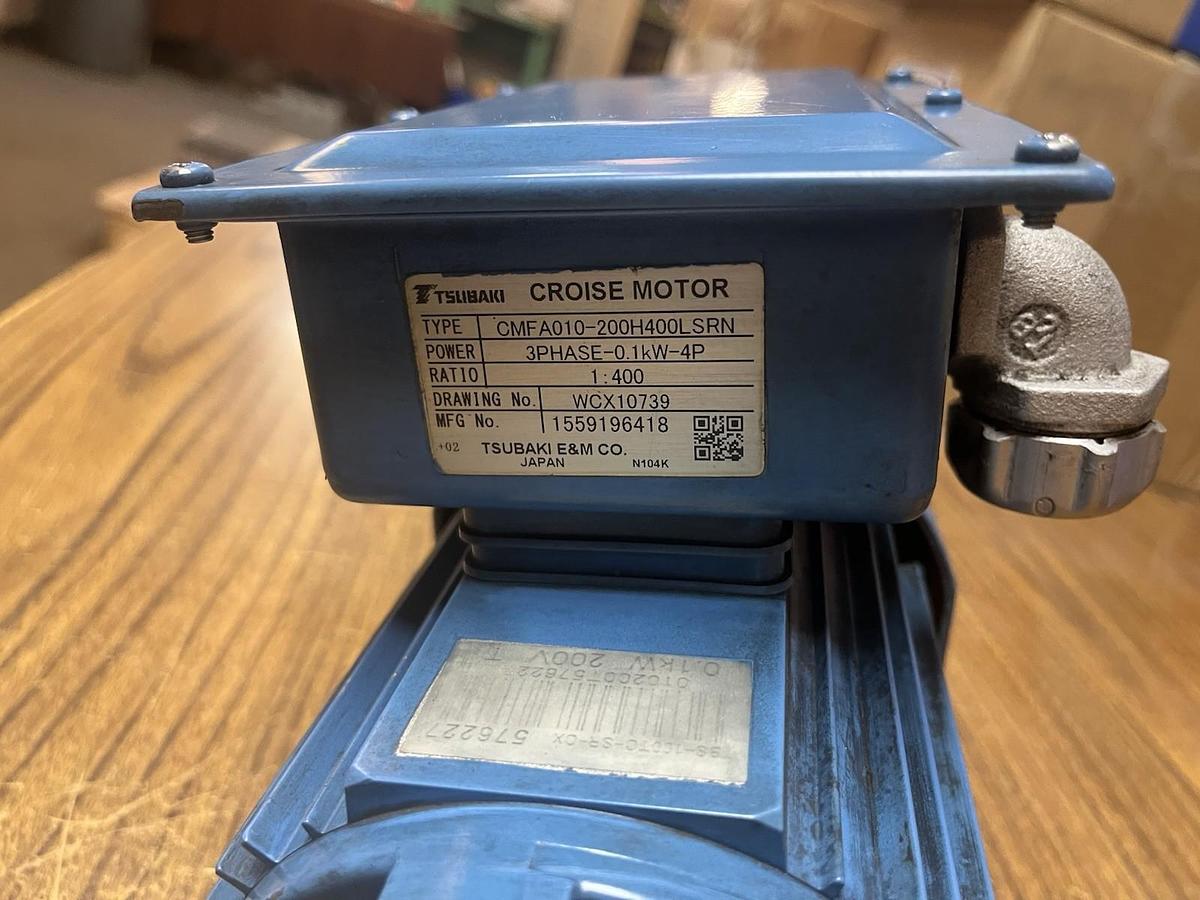 Used TSUBAKI,CMFA010-200H400LSRN,CROISE MOTOR 3PH .1kW 4P RATIO 400