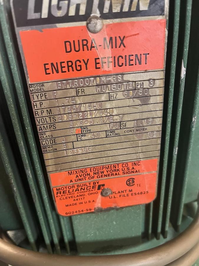 Used LIGHTNIN,XJQ-174,MIXER 1.74HP 3PH